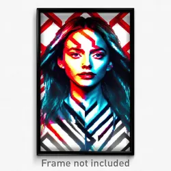 Pixel Art Poster - Zigzag Visage (8 Bit Psychedelic Trippy Video Game Print)