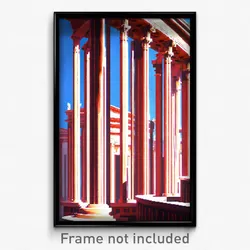 Pixel Art Poster - Vivacious Roman Architecture (8 Bit Video Game Print)