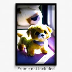 Pixel Art Poster - Plush Puppy (8 Bit Psychedelic Trippy Weird Video Game Print)