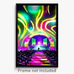 Pixel Art Poster - Imaginative Discotheque (8 Bit Psychedelic Video Game Print)