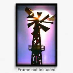 Pixel Art Poster - Vibrating Windmill (8 Bit Psychedelic Video Game Print)