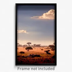 Pixel Art Poster - Brown Savannah (8 Bit Psychedelic Trippy Video Game Print)