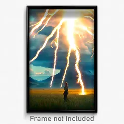 Pixel Art Poster - Thunderous Country (8 Bit Psychedelic Video Game Print)