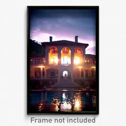 Pixel Art Poster - Menacing Villa (8 Bit Psychedelic Trippy Video Game Print)