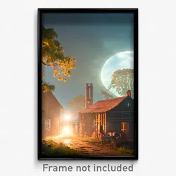 Pixel Art Poster - Secret Farmstead (8 Bit Psychedelic Trippy Video Game Print)
