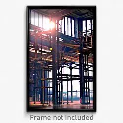 Pixel Art Poster - Spectacular Factory (8 Bit Psychedelic Video Game Print)
