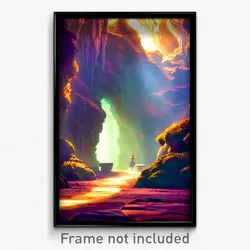 Pixel Art Poster - Enchanting Cavern (8 Bit Psychedelic Trippy Video Game Print)