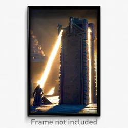 Pixel Art Poster - Ancient Arrowslit (8 Bit Psychedelic Trippy Video Game Print)