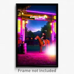 Pixel Art Poster - Flashy Ranch (8 Bit Psychedelic Trippy Video Game Print)