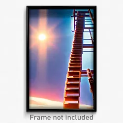 Pixel Art Poster - Arctic Ladder (8 Bit Psychedelic Trippy Video Game Print)