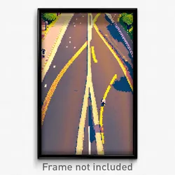 Pixel Art Poster - Round Crossroad (8 Bit Psychedelic Trippy Video Game Print)