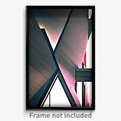 Pixel Art Poster - Triangular Modern Architecture (8 Bit Video Game Print)