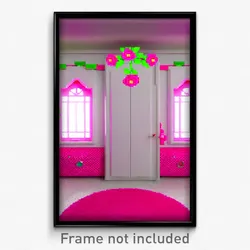 Pixel Art Poster - Rosy Room (8 Bit Psychedelic Trippy Weird Video Game Print)