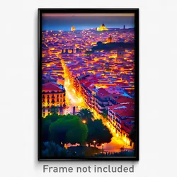 Pixel Art Poster - Far Spanish City (8 Bit Psychedelic Trippy Video Game Print)