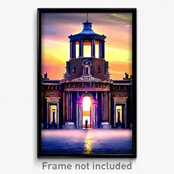Pixel Art Poster - Antique Landmark (8 Bit Psychedelic Trippy Video Game Print)
