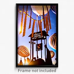 Pixel Art Poster - Brown Fourth Of July (8 Bit Psychedelic Video Game Print)