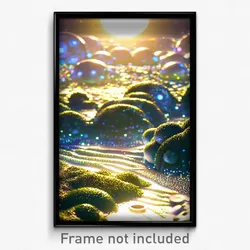 Pixel Art Poster - Bubbly Landscape (8 Bit Psychedelic Trippy Video Game Print)