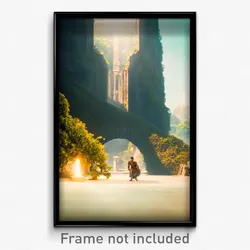 Pixel Art Poster - Hidden Landmark (8 Bit Psychedelic Trippy Video Game Print)
