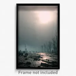 Pixel Art Poster - Dreary Battlefield (8 Bit Psychedelic Video Game Print)