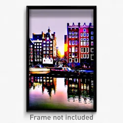 Pixel Art Poster - Jaw Dropping Amsterdam (8 Bit Psychedelic Video Game Print)
