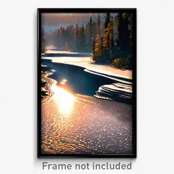 Pixel Art Poster - Frozen Brook (8 Bit Psychedelic Trippy Video Game Print)
