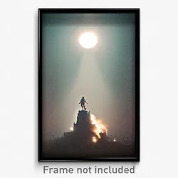 Pixel Art Poster - Gargantuan Chute (8 Bit Psychedelic Trippy Video Game Print)