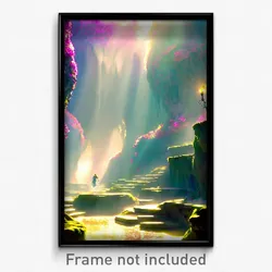 Pixel Art Poster - Cavernous Dreamscape (8 Bit Psychedelic Video Game Print)