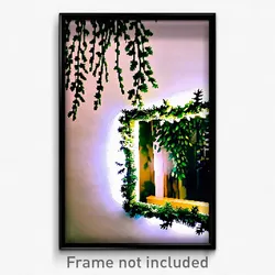 Pixel Art Poster - Leafy Mirror (8 Bit Psychedelic Trippy Video Game Print)