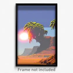 Pixel Art Poster - Imperfect Mesa (8 Bit Psychedelic Trippy Video Game Print)