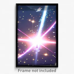 Pixel Art Poster - Subtle Galaxy Battle (8 Bit Psychedelic Video Game Print)