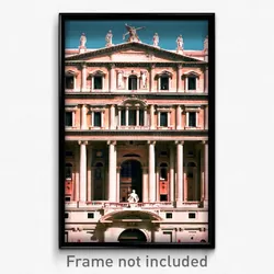 Pixel Art Poster - Huge Italian Architecture (8 Bit Video Game Print)