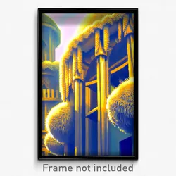 Pixel Art Poster - Fluffy Architecture (8 Bit Psychedelic Video Game Print)