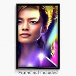 Pixel Art Poster - Beautiful Face (8 Bit Psychedelic Trippy Video Game Print)
