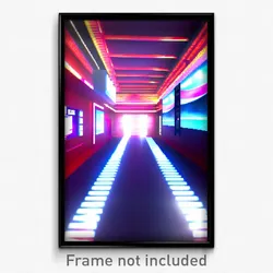 Pixel Art Poster - Virtual Hall (8 Bit Psychedelic Trippy Video Game Print)