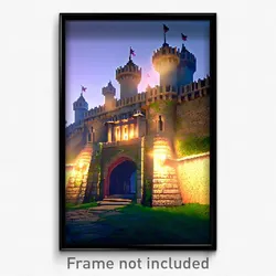 Pixel Art Poster - Striking Fortifications (8 Bit Psychedelic Video Game Print)