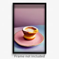 Pixel Art Poster - Elegant Pastel De Nata (8 Bit Psychedelic Video Game Print)
