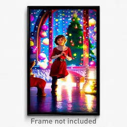 Pixel Art Poster - Imaginative Christmas (8 Bit Psychedelic Video Game Print)