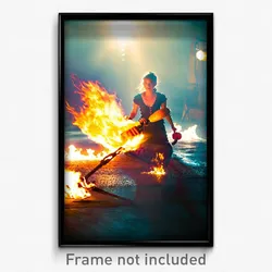Pixel Art Poster - Vibrating Fire (8 Bit Psychedelic Trippy Video Game Print)