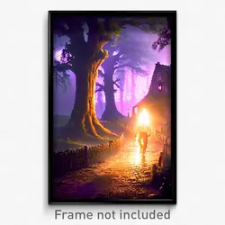 Pixel Art Poster - Shady Hollow (8 Bit Psychedelic Trippy Video Game Print)