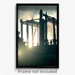 Pixel Art Poster - Menacing Pallisade (8 Bit Psychedelic Video Game Print)