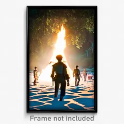 Pixel Art Poster - Striking Camp (8 Bit Psychedelic Trippy Video Game Print)