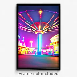 Pixel Art Poster - Accurate Fairground (8 Bit Psychedelic Video Game Print)
