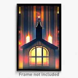 Pixel Art Poster - Flickering Madhouse (8 Bit Psychedelic Video Game Print)