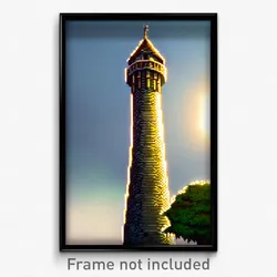 Pixel Art Poster - Spotted Tower (8 Bit Psychedelic Trippy Video Game Print)