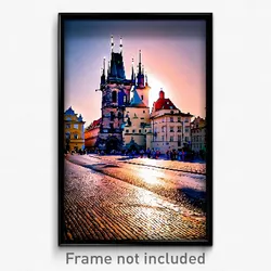 Pixel Art Poster - Realistic Prague (8 Bit Psychedelic Trippy Video Game Print)
