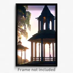 Pixel Art Poster - Majestic Folly (8 Bit Psychedelic Trippy Video Game Print)