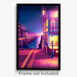 Pixel Art Poster - Complicated Quay (8 Bit Psychedelic Trippy Video Game Print)