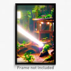 Pixel Art Poster - Adventurous Terrarium (8 Bit Psychedelic Video Game Print)