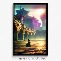 Pixel Art Poster - Dizzying Palace (8 Bit Psychedelic Trippy Video Game Print)