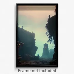 Pixel Art Poster - Haunted Promontory (8 Bit Psychedelic Video Game Print)